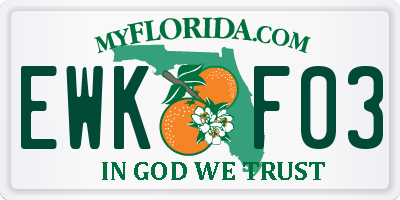 FL license plate EWKF03