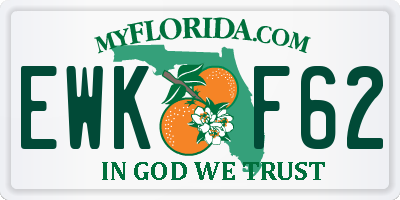 FL license plate EWKF62
