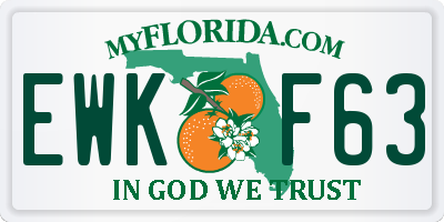 FL license plate EWKF63