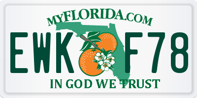 FL license plate EWKF78