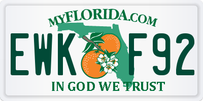 FL license plate EWKF92