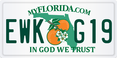 FL license plate EWKG19