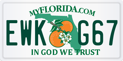 FL license plate EWKG67