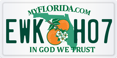 FL license plate EWKH07