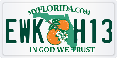 FL license plate EWKH13