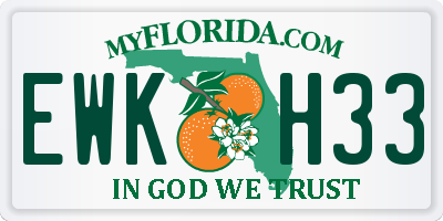 FL license plate EWKH33