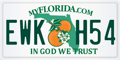 FL license plate EWKH54