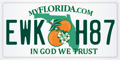 FL license plate EWKH87