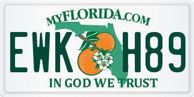 FL license plate EWKH89