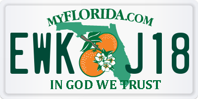 FL license plate EWKJ18