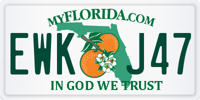 FL license plate EWKJ47