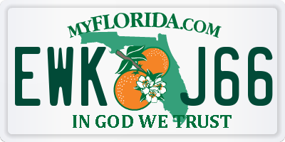 FL license plate EWKJ66