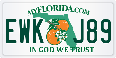 FL license plate EWKJ89