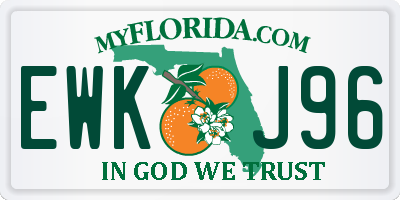 FL license plate EWKJ96