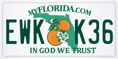 FL license plate EWKK36