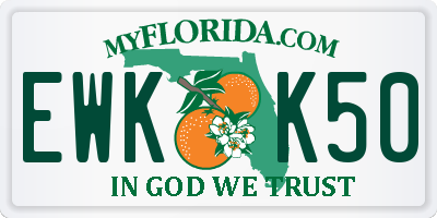 FL license plate EWKK50