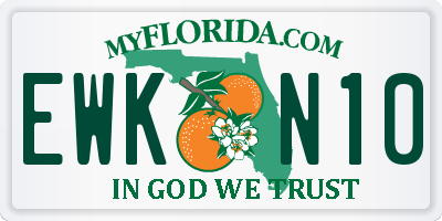 FL license plate EWKN10