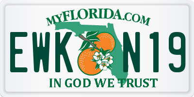 FL license plate EWKN19