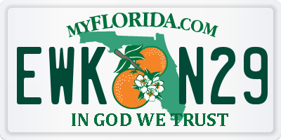 FL license plate EWKN29