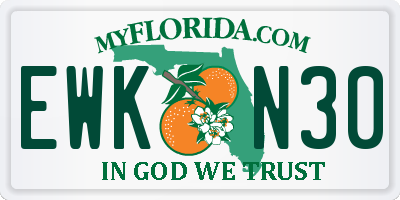 FL license plate EWKN30