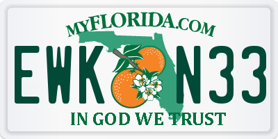 FL license plate EWKN33