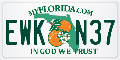 FL license plate EWKN37