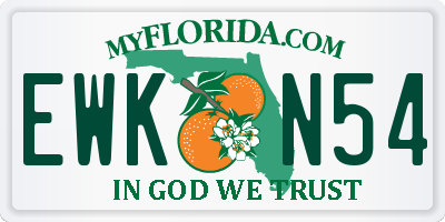 FL license plate EWKN54
