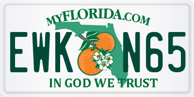 FL license plate EWKN65