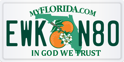 FL license plate EWKN80
