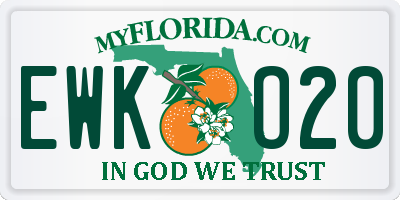 FL license plate EWKO20