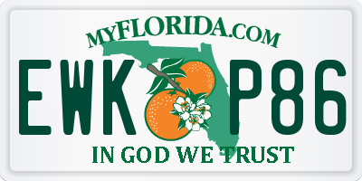 FL license plate EWKP86