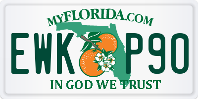 FL license plate EWKP90