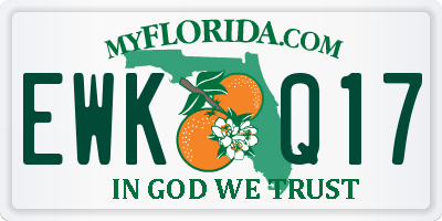 FL license plate EWKQ17
