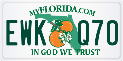 FL license plate EWKQ70