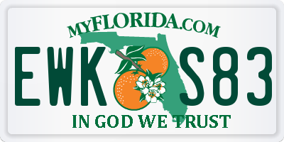 FL license plate EWKS83