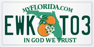 FL license plate EWKT03