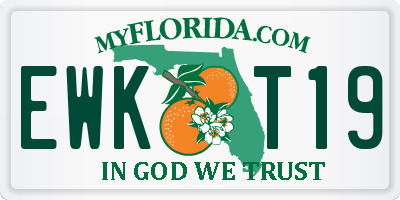 FL license plate EWKT19