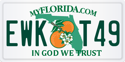 FL license plate EWKT49