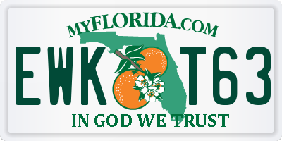 FL license plate EWKT63