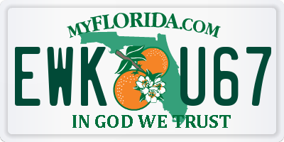 FL license plate EWKU67