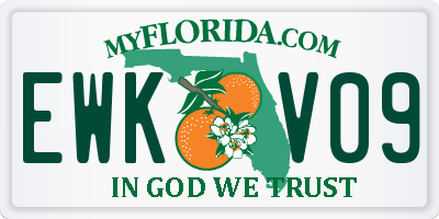 FL license plate EWKV09