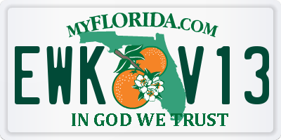 FL license plate EWKV13