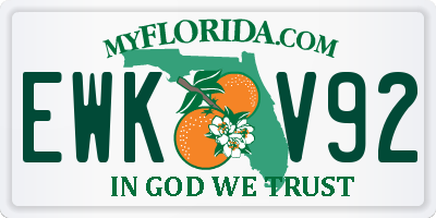 FL license plate EWKV92