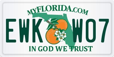 FL license plate EWKW07