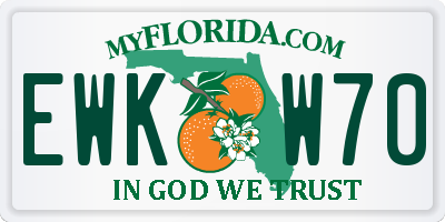 FL license plate EWKW70