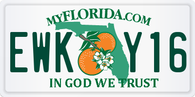 FL license plate EWKY16