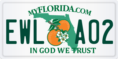 FL license plate EWLA02