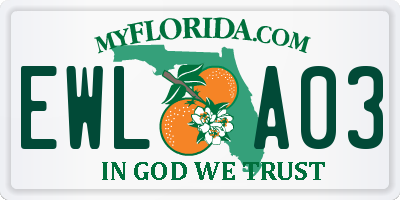 FL license plate EWLA03