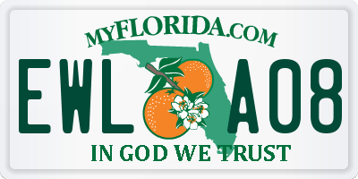 FL license plate EWLA08