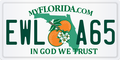 FL license plate EWLA65